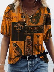 Halloween Inspired Patch Art T Shirt