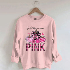 October Pink Pumpkin Print Sweatshirt