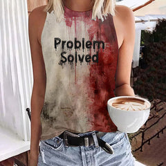 Women's Bloody Problem Solved Halloween Print Vest