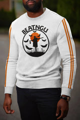 Crew Neck Halloween Bat Print Casual Sweatshirt