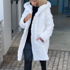 Casual Solid Color Faux Fur Coat