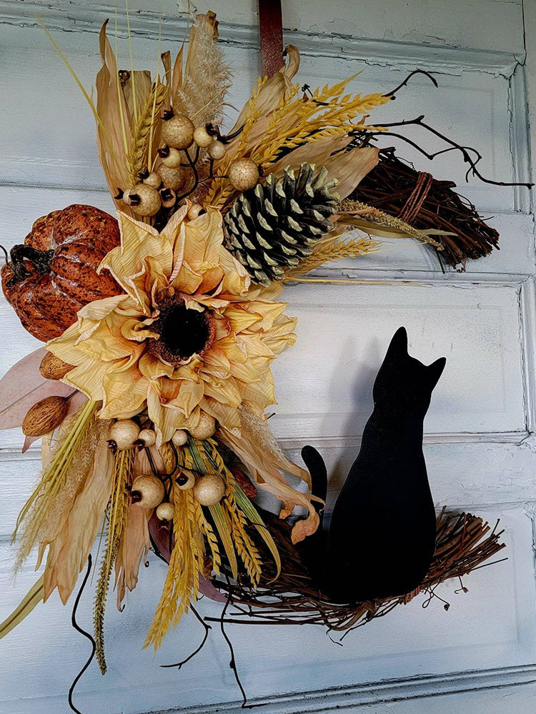 Halloween Cat Moon Flower Decoration