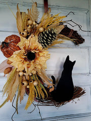 Halloween Cat Moon Flower Decoration