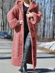 Solid Medium-Length Jumper Sweater Coat