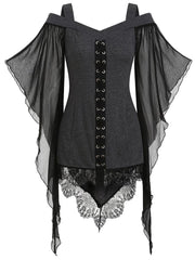 Halloween Gothic Lace Stitching Dress