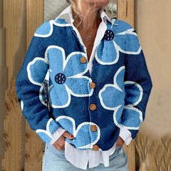 Retro Casual Floral Print Buttoned Sweater Cardigan