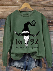 They Missed A Cowboy Witch Halloween 1692 Print Sweatshirt