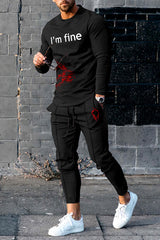 I'M Fine Halloween T-Shirt And Pants Two Piece Set