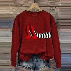 Women's Halloween Red Shoes Print Sweatshirt