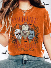 Women's Cold Like My Soul Printed Linen Blend T-Shirt
