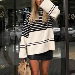 Stylish Loose Striped Sweater