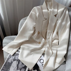 Casual Solid Button Lapel Pockets Blazer