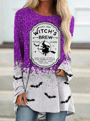 Witch's Brew Glitter Contrast A Line T Shirt