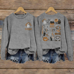 Halloween Ghost Spooky Season Crew Neck Sweatshirt