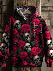 Men's Dark Skull Print Hoodie