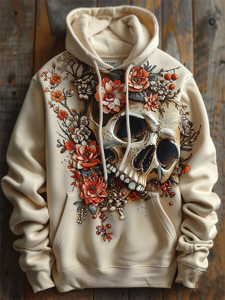 Men's Exquisite Realistic 3d Skull Hoodie