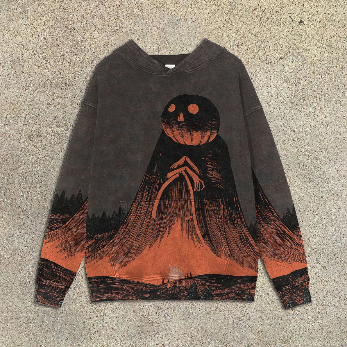 🎃🎃Halloween Fun Pumpkin Gradient Print Hoodie
