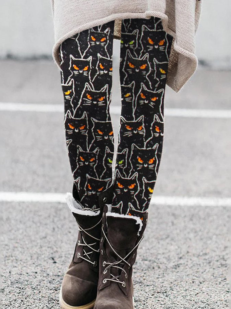Halloween Black Cats Comfy Leggings