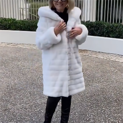 Casual Solid Color Faux Fur Coat
