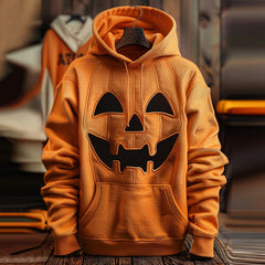 Funny Halloween Pumpkin Printed Casual Hoodie