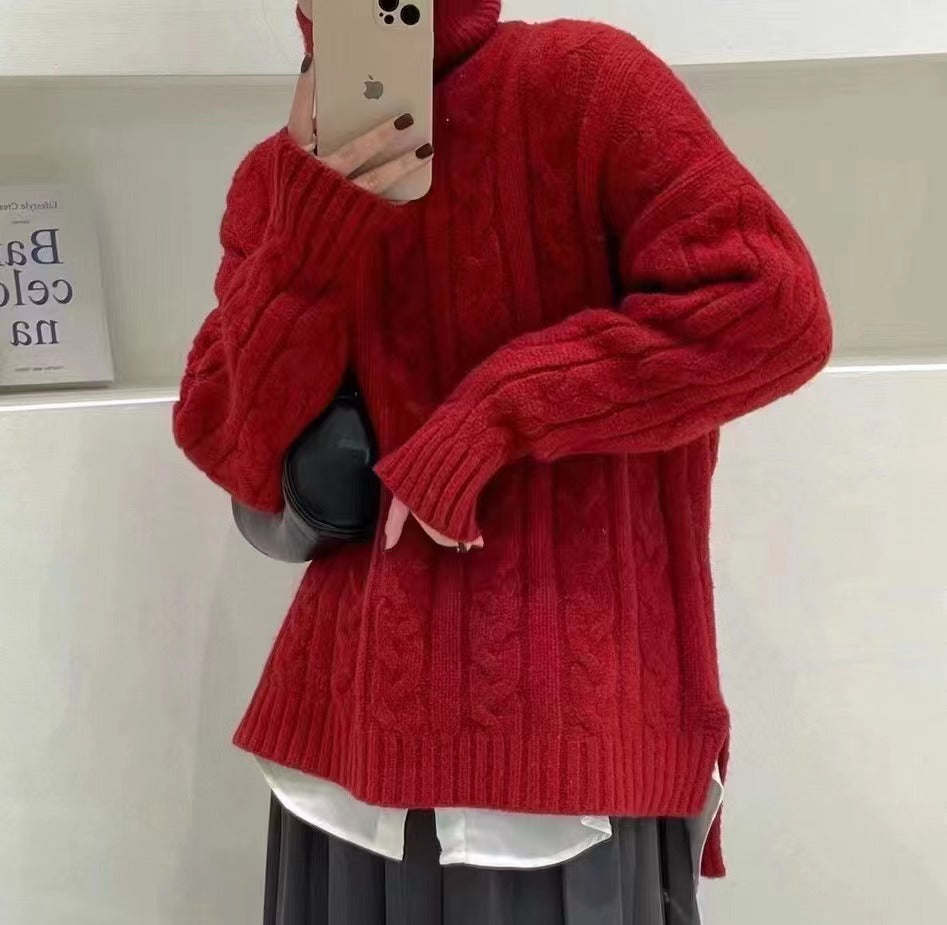 Retro Twist Lazy Loose Sweater