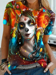 Marigold Queen Of Death Print T-Shirt