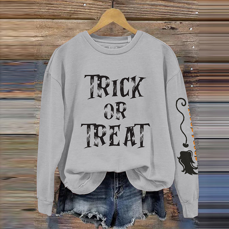 Halloween Trick Or Treat Hocus Pocus Crew Neck Sweatshirt