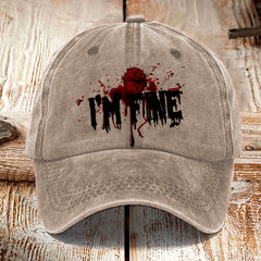 Unisex I'm Fine Bloody Halloween Art  Print Hat
