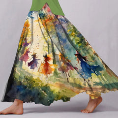 Women's Witches Flying Lessons Printed Skirt