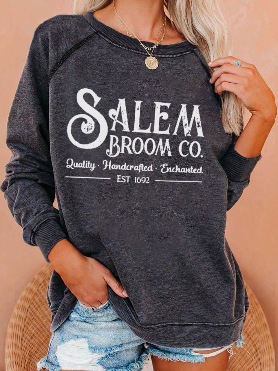 Halloween salem broom co Sweatshirt
