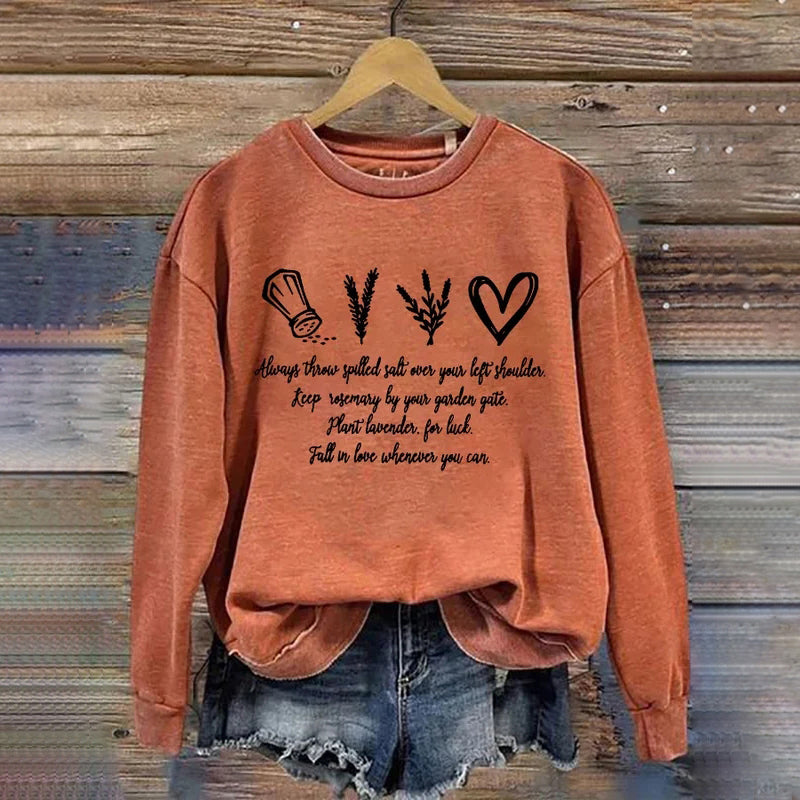 Salt Rosemary Lavender Love Practical Magic Printed Sweatshirt