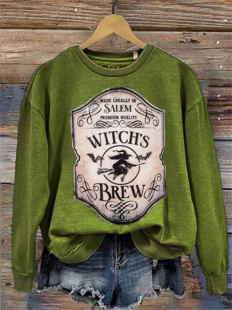 Salem Witch's Brew Vintage Halloween Washed Sweatshirt