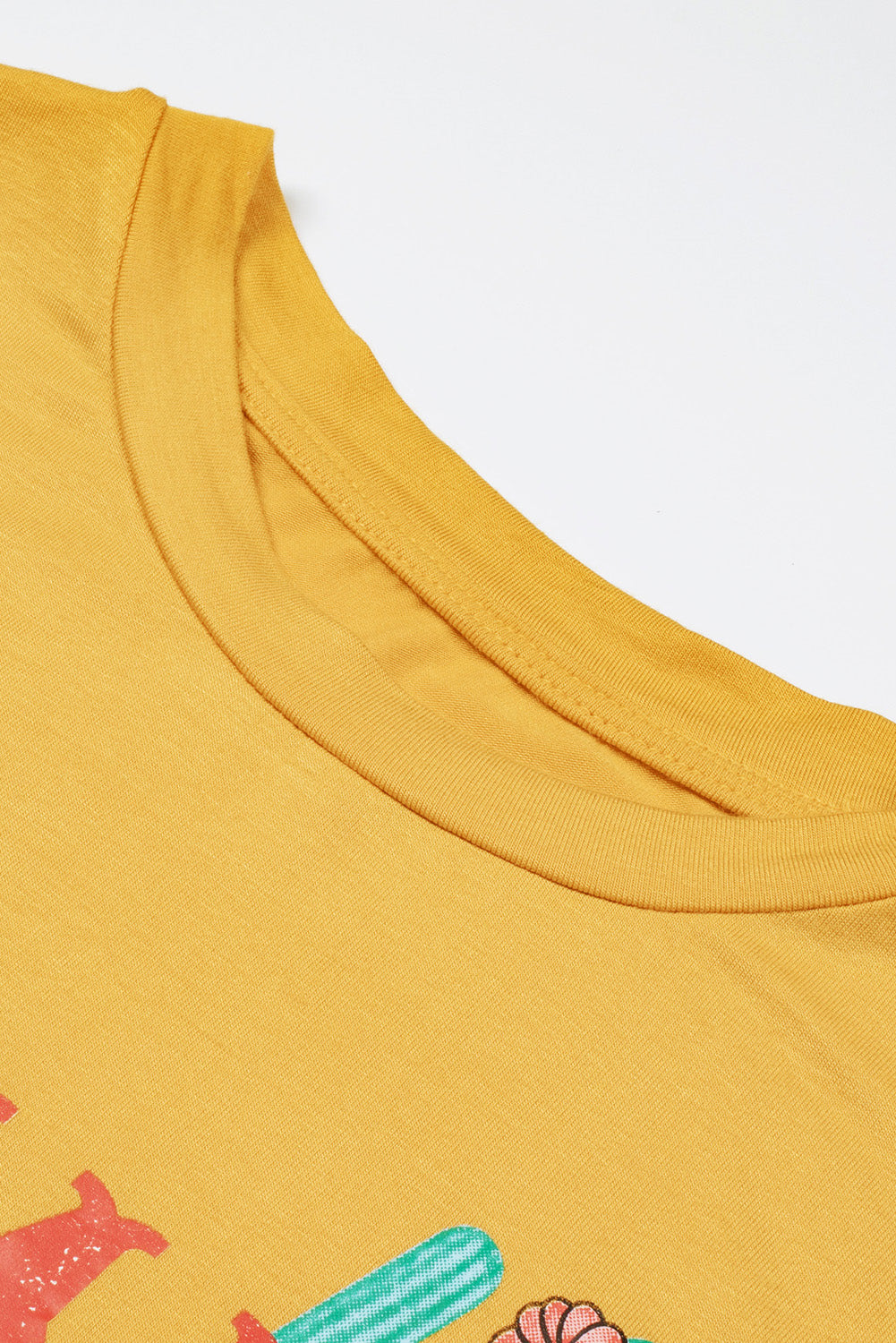 Women's Women Yellow Mamacita with Cactus Casual Short Sleeve Tee