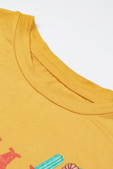 Women's Women Yellow Mamacita with Cactus Casual Short Sleeve Tee