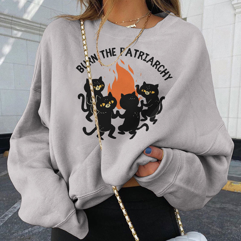 Burn The Patriarchy Print Sweatshirt