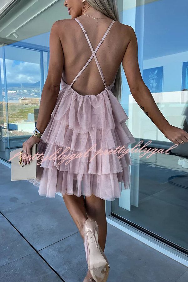 Forever My Love Tiered Tulle Mini Dress