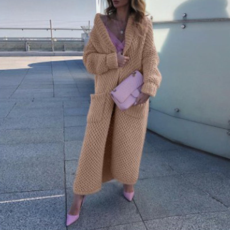 Casual Loose Hooded Knitted Cardigan