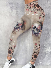 Skull Print Casual Leggings