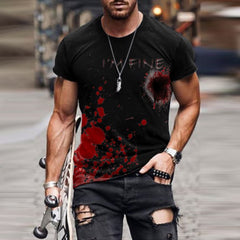 Men's Bloodstain I'm Fine Short Sleeve T Shirt