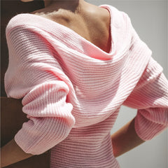 Solid Color V-Neck Sweater For Women