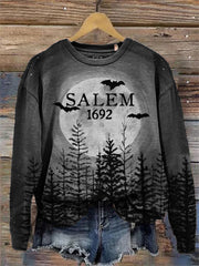 Salem 1692 Dark Forest Full Moon Night Sweatshirt