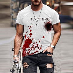 Men's Bloodstain I'm Fine Short Sleeve T Shirt