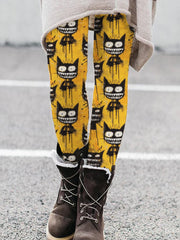 Halloween Crazy Cats Pattern Leggings