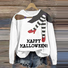 Classic Ruby Red Shoes Happy Halloween Printed Casual Sweatshirt