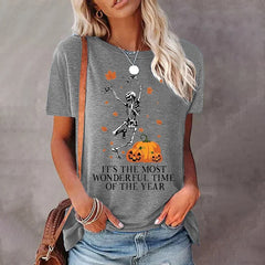 It's The Most Wonderful Time of The Year Fall Drinking Pumpkin Skull T-Shirt