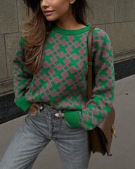 Chic on-trend jacquard sweater