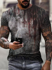 Men's Halloween Blood Stains Print T-Shirt