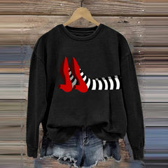 Women's Halloween Red Shoes Print Sweatshirt