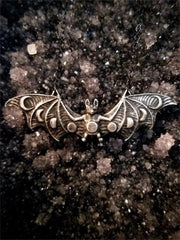 Vintage Bat With Mystical Moon Phase Necklace