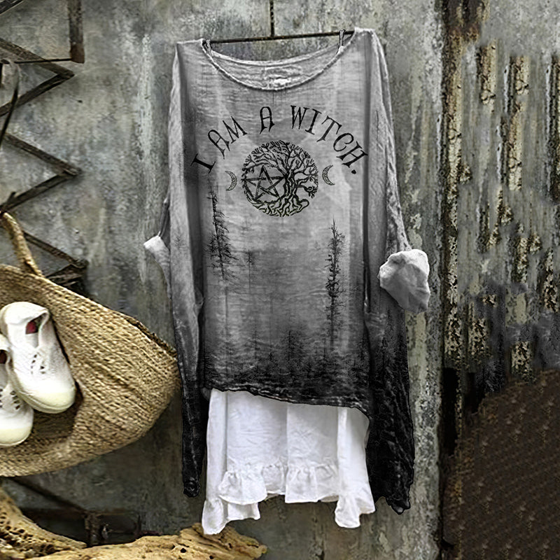 Women's I Am A Witch Art Print Blouse